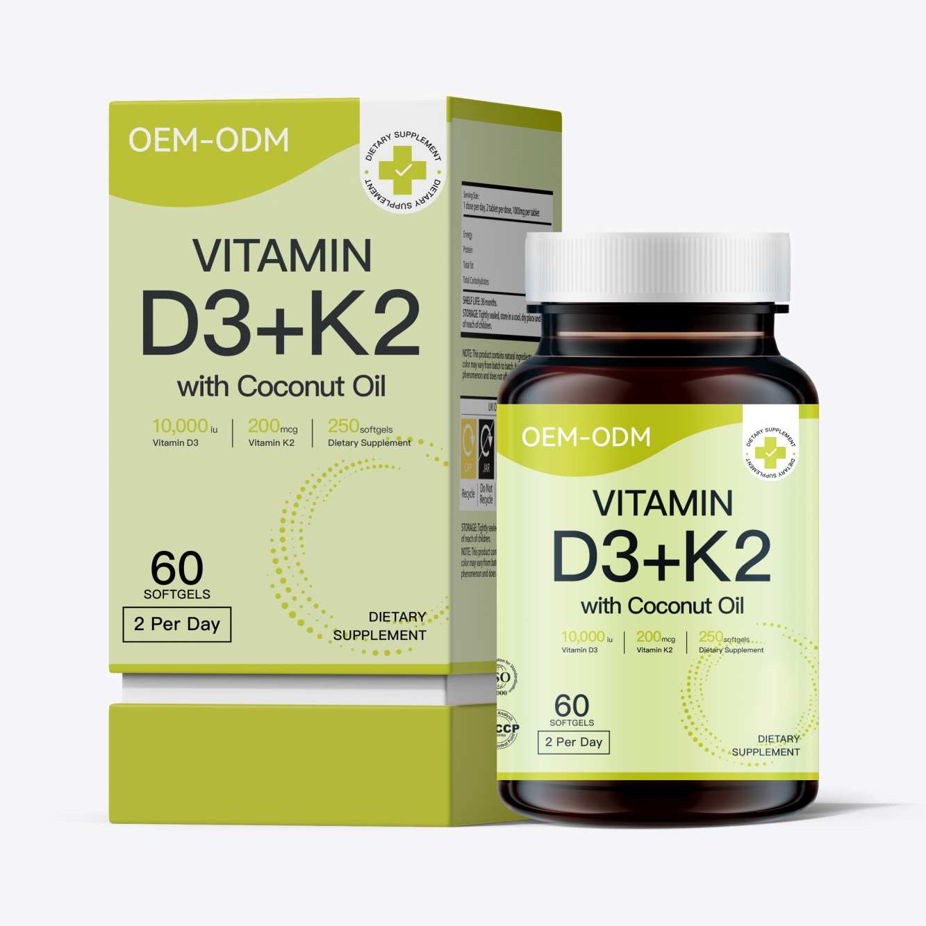 OEM-Dienstleistungen für Vitamin-D3- und K2-Nahrungsergänzungsmittel
   